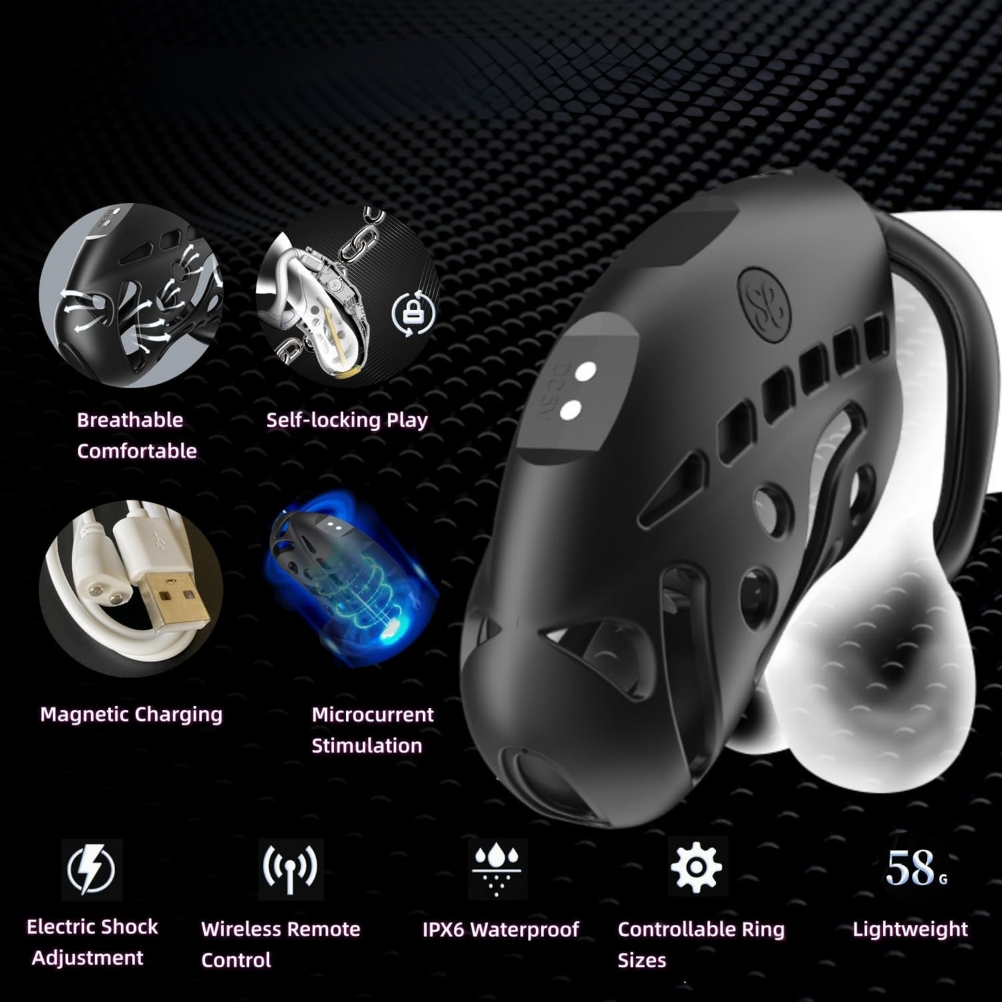 MadWish™ Intelligent Remote Control Chastity Cage